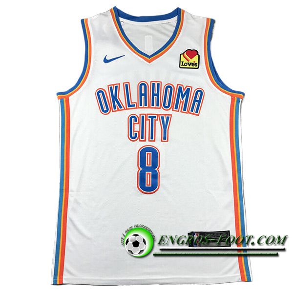 Maillot Oklahoma City Thunder (WILLIAMS #8) 2024/25 Blanc/Rouge/Bleu