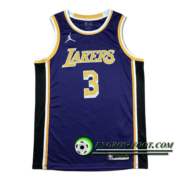 Maillot Los Angeles Lakers (DAVIS #3) 2024/25 Pourpre/Noir/Jaune