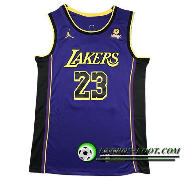 Maillot Los Angeles Lakers (JAMES #23) 2024/25 Pourpre/Noir/Jaune -02