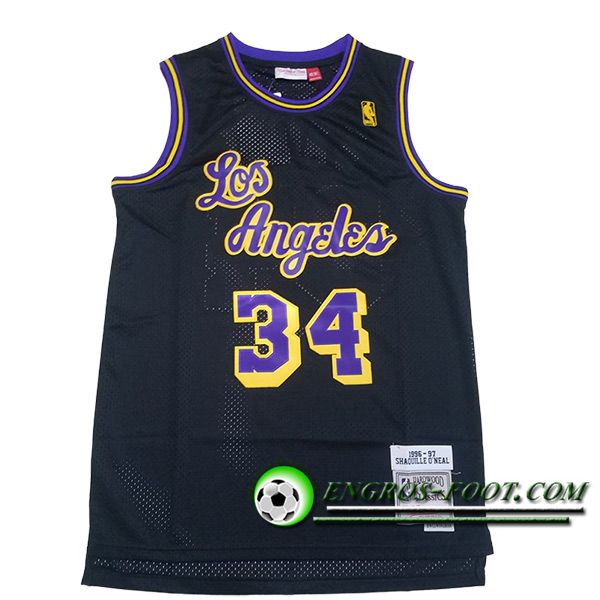 Maillot Los Angeles Lakers (O'NEAL #34) 2024/25 Noir/Pourpre/Jaune