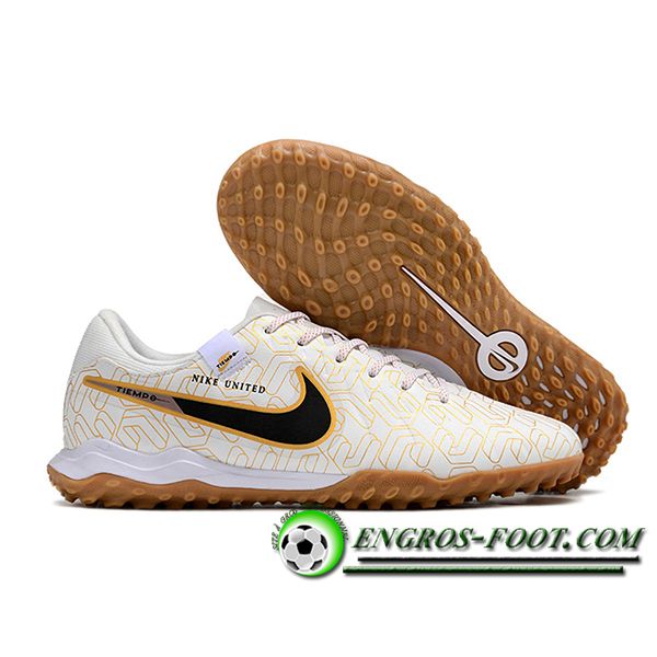 Nike Chaussures de Foot Tiempo Legend X Academy TF Beige/Noir