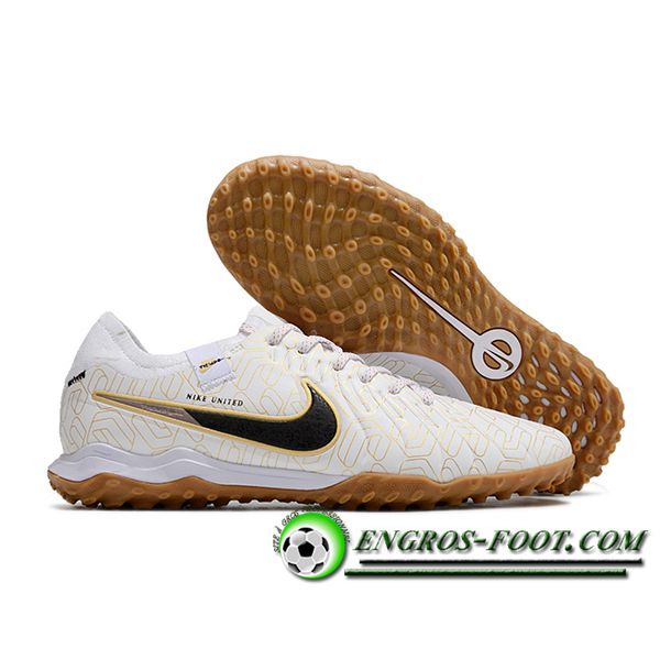 Nike Chaussures de Foot Tiempo Legend X PRO TF Beige/Noir