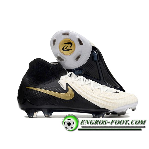 Nike Chaussures de Foot Phantom Luna Elite NU FG Noir/Blanc/Jaune -03