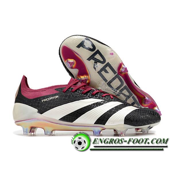 Adidas Chaussures de Foot Predator Elite FG Blanc/Noir/Pourpre