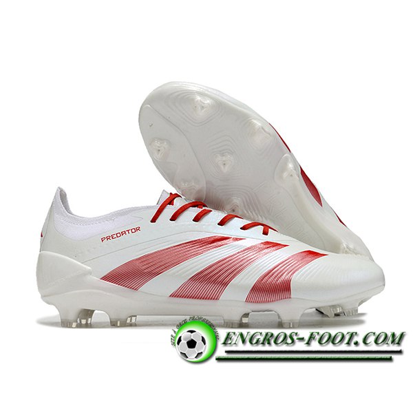 Adidas Chaussures de Foot Predator Elite FG Blanc/Rouge