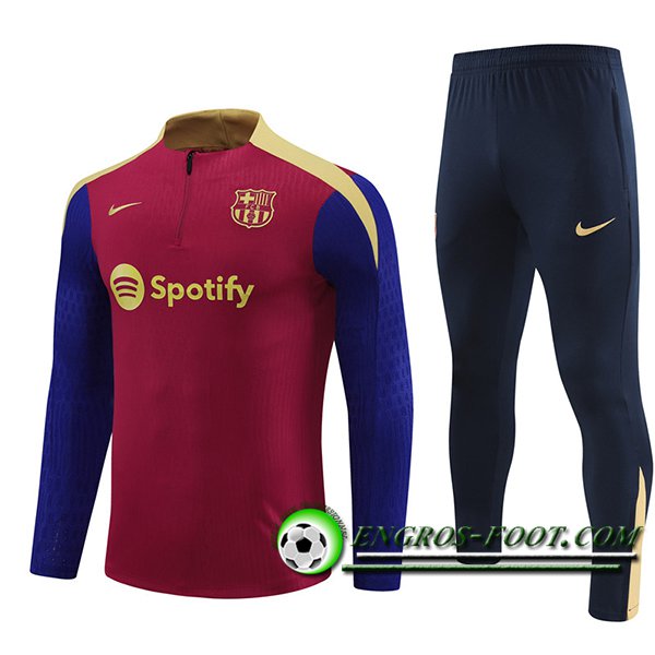 Ensemble Survetement de Foot FC Barcelone Rouge/Bleu 2024/2025