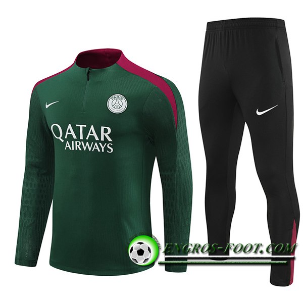 Ensemble Survetement de Foot PSG Vert/Rouge/Noir 2024/2025