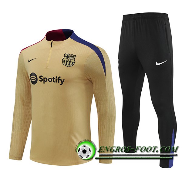 Ensemble Survetement de Foot FC Barcelone Jaune/Noir 2024/2025