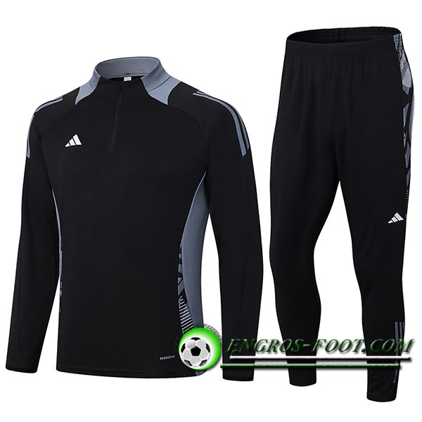 Ensemble Survetement de Foot Adidas Noir/Gris 2024/2025