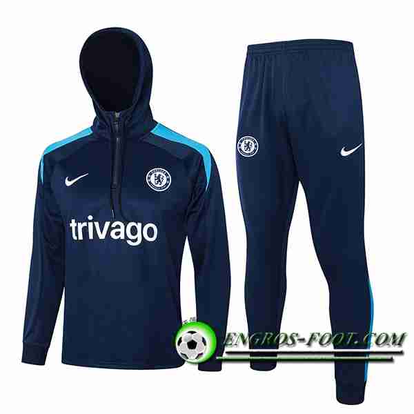 Ensemble Survetement Veste A Capuche FC Chelsea Bleu 2024/2025