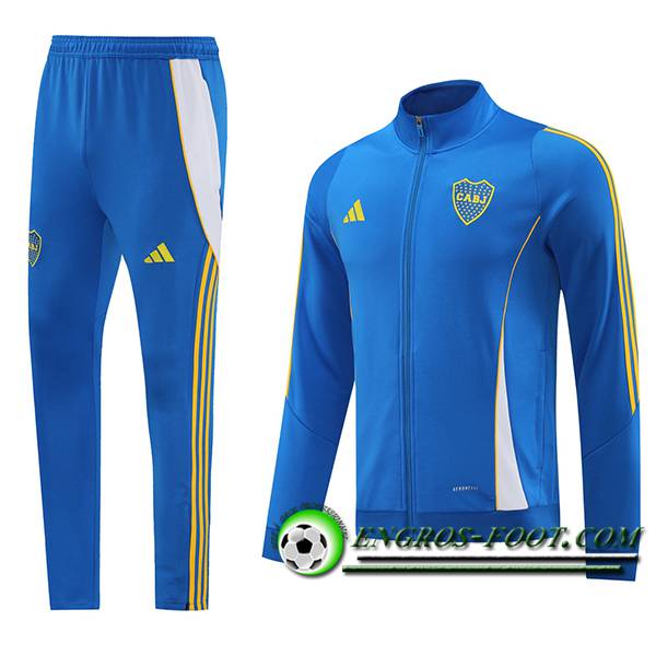 Ensemble Survetement de Foot Veste Foot Adidas Bleu/Blanc/Jaune 2024/2025