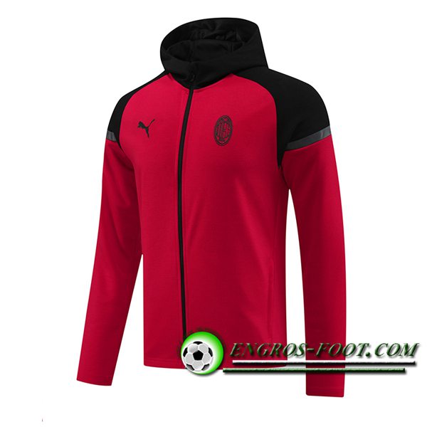 Veste A Capuche Milan AC Rouge/Noir 2024/2025