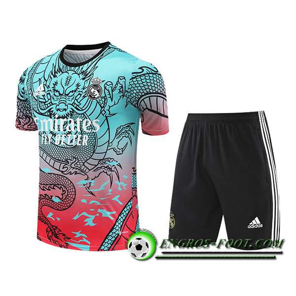 Ensemble Training T-Shirts + Shorts Real Madrid Vert/Rouge 2024/2025