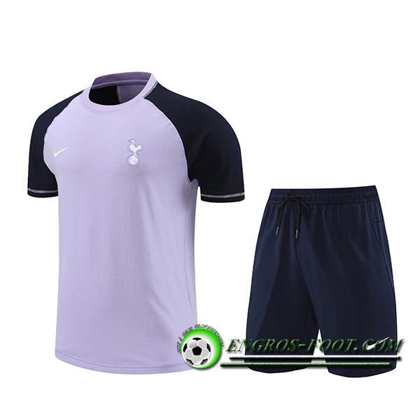 Ensemble Training T-Shirts + Shorts Tottenham Hotspur Pourpre/Bleu 2024/2025