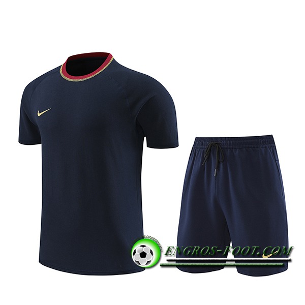 Ensemble Training T-Shirts + Shorts Nike Bleu Foncé 2024/2025