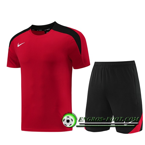 Ensemble Training T-Shirts + Shorts Nike Rouge/Noir 2024/2025