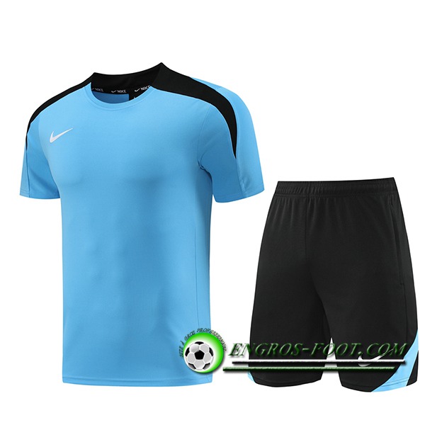 Ensemble Training T-Shirts + Shorts Nike Bleu/Noir 2024/2025