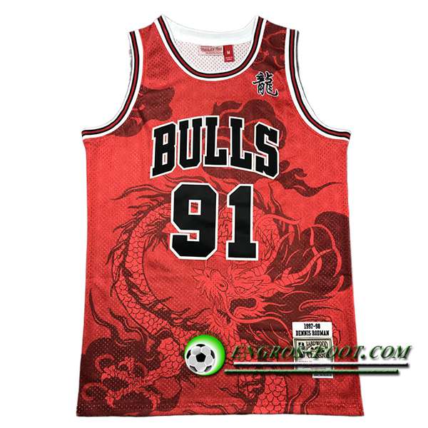 Maillot Chicago Bulls (RODMAN #91) 2024/25 Rouge