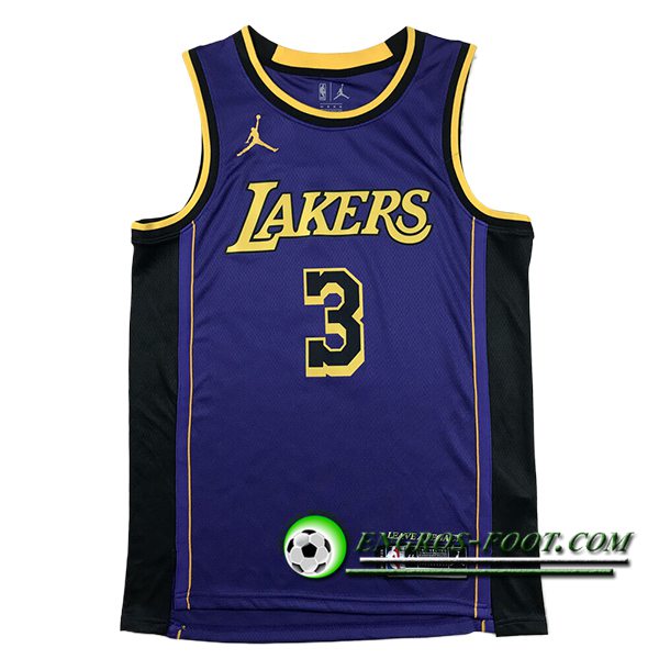 Maillot Los Angeles Lakers (DAVIS #3) 2024/25 Pourpre/Noir/Jaune -02