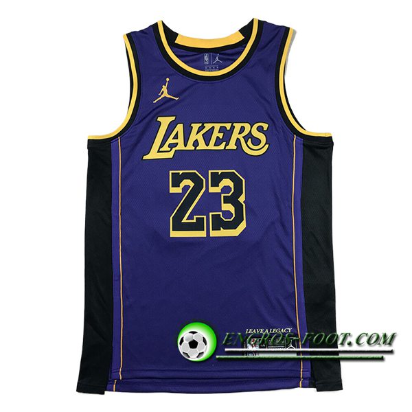 Maillot Los Angeles Lakers (JAMES #23) 2024/25 Pourpre/Noir/Jaune -03