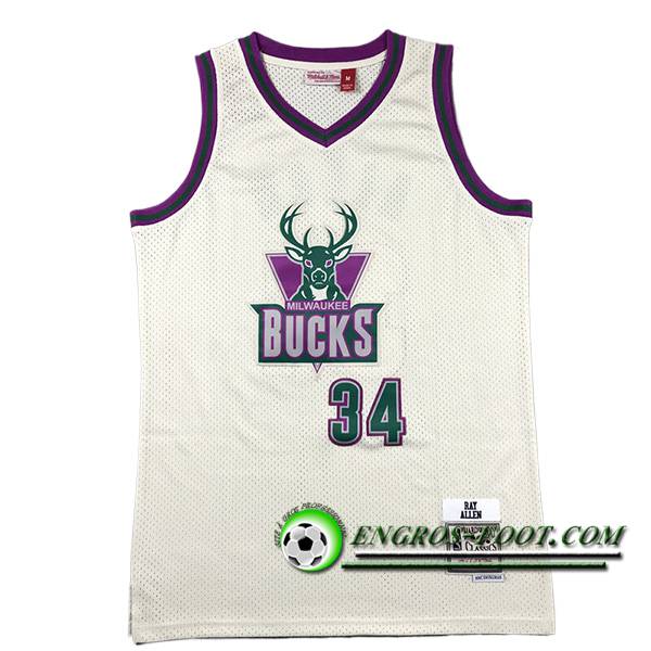 Maillot Milwaukee Bucks (ALLEN #34) 2024/25 Blanc/Pourpre/Vert