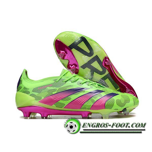 Adidas Chaussures de Foot Predator Elite FG Vert/Pourpre/Gris