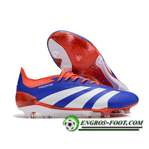 Adidas Chaussures de Foot Predator Elite FG Blanc/Bleu/Orange