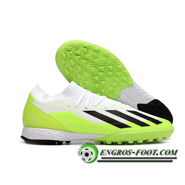 Adidas Chaussures de Foot X CRAZYFAST.3 TF BOOTS Blanc/Noir/Vert