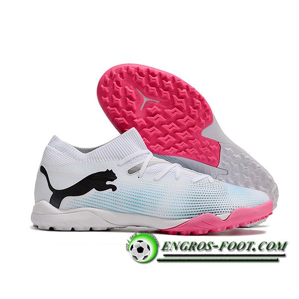 PUMA Chaussures de Foot FUTURE 7 ULTIMATE TF Blanc/Bleu/Rose