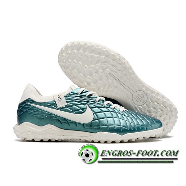 Nike Chaussures de Foot Tiempo Legend X PRO TF Blanc/Vert