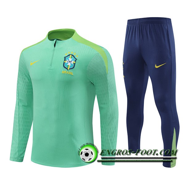 Ensemble Survetement de Foot Brésil Vert 2024/2025