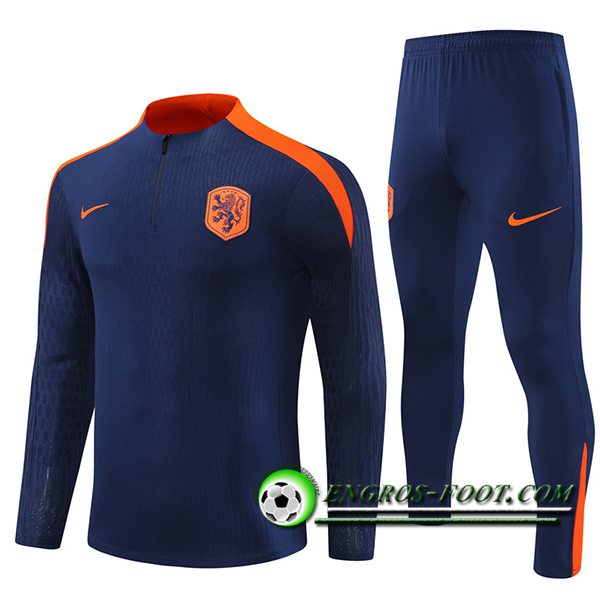 Ensemble Survetement de Foot Pays-Bas Bleu/Orange 2024/2025