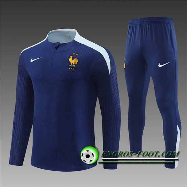 Ensemble Survetement de Foot France Enfant Bleu Marine 2024/2025