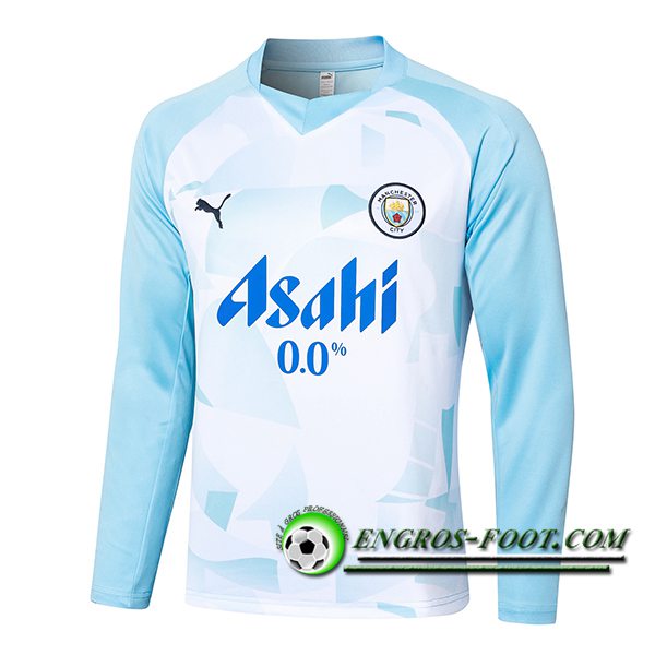 Sweatshirt Training Manchester City Blanc/Bleu 2024/2025