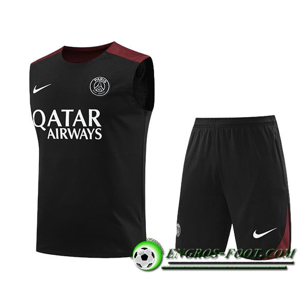 Ensemble Training Debardeur PSG Noir/Rouge 2024/2025