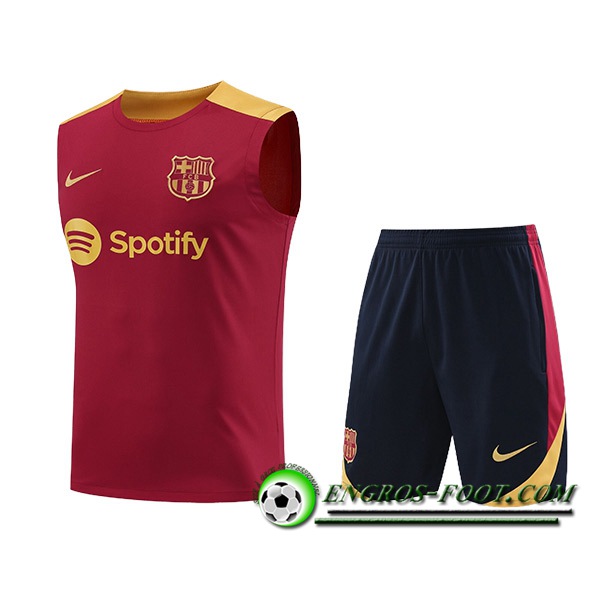 Ensemble Training Debardeur FC Barcelone Rouge/Jaune 2024/2025