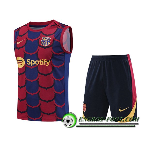 Ensemble Training Debardeur FC Barcelone Bleu/Rouge 2024/2025