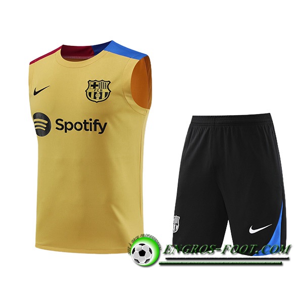 Ensemble Training Debardeur FC Barcelone Jaune/Bleu/Rouge 2024/2025