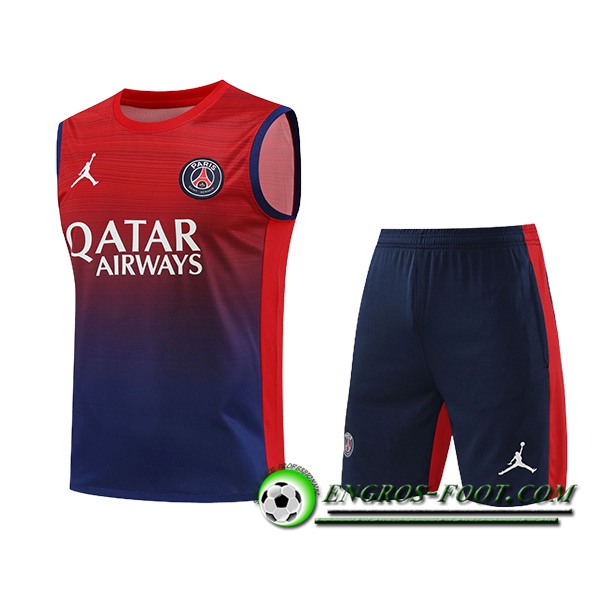 Ensemble Training Debardeur PSG Rouge/Bleu 2024/2025