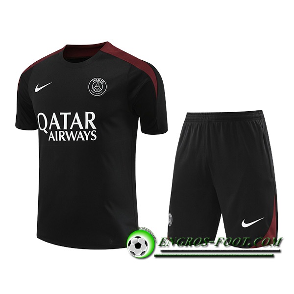 Ensemble Training T-Shirts PSG Noir/Rouge 2024/2025