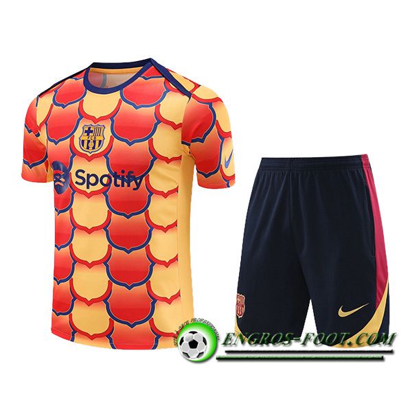 Ensemble Training T-Shirts FC Barcelone Orange/Rouge 2024/2025