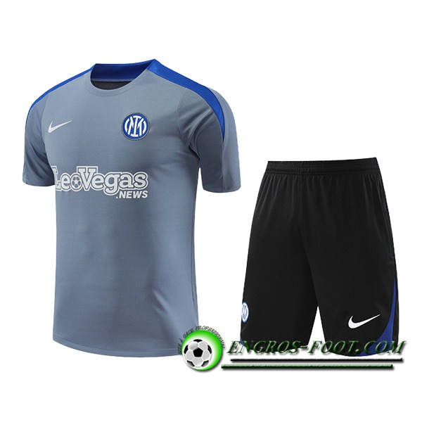 Ensemble Training T-Shirts Inter Milan Gris/Bleu 2024/2025
