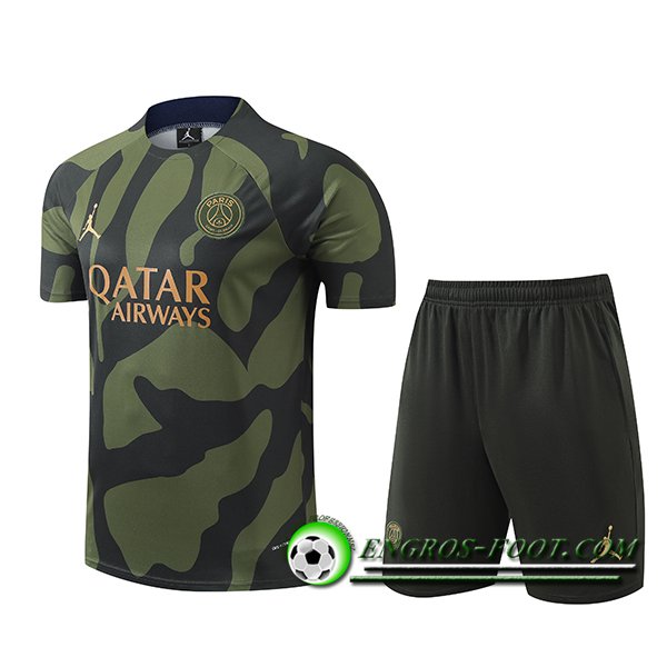 Ensemble Training T-Shirts PSG Vert/Noir 2024/2025