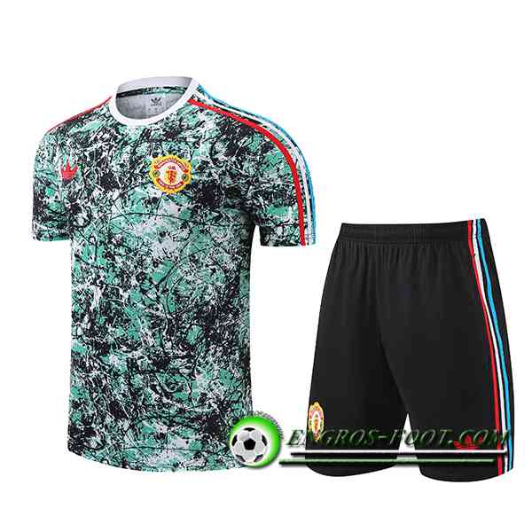 Ensemble Training T-Shirts Manchester United Vert/Noir 2024/2025