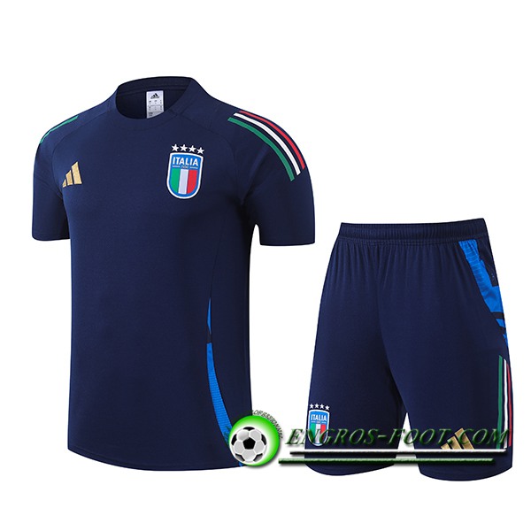 Ensemble Training T-Shirts Italie Bleu Marine 2024/2025