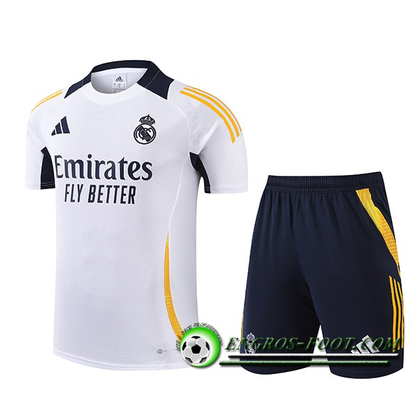 Ensemble Training T-Shirts Real Madrid Blanc/Noir/Jaune 2024/2025