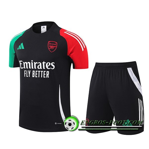 Ensemble Training T-Shirts Arsenal Noir/Vert/Rouge 2024/2025