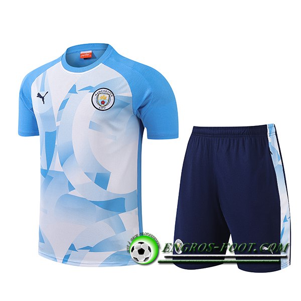Ensemble Training T-Shirts Manchester City Bleu/Blanc 2024/2025