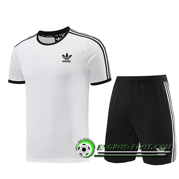 Ensemble Training T-Shirts Adidas Blanc/Noir 2024/2025
