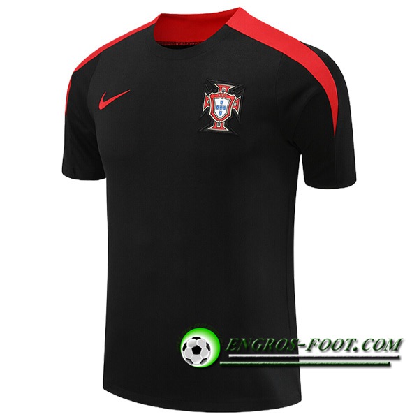 Training T-Shirts Portugal Noir/Rouge 2024/2025